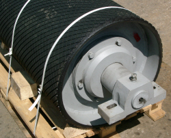 Heavy Duty 24" diameter Roller with Bearings and Vulcanized Rubber Lagging